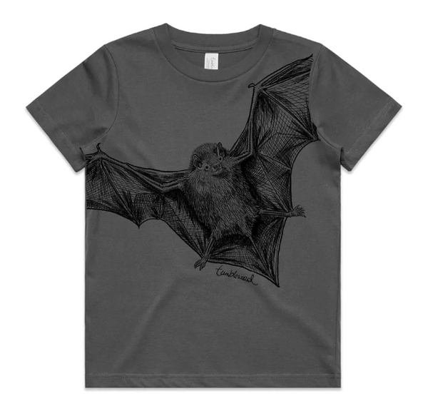Bat/Pekapeka Kids' T-shirt (Charcoal)
