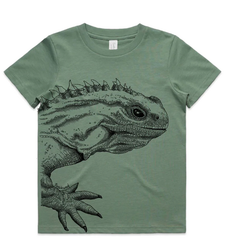 Tuatara Kids’ T-shirt (Sage)