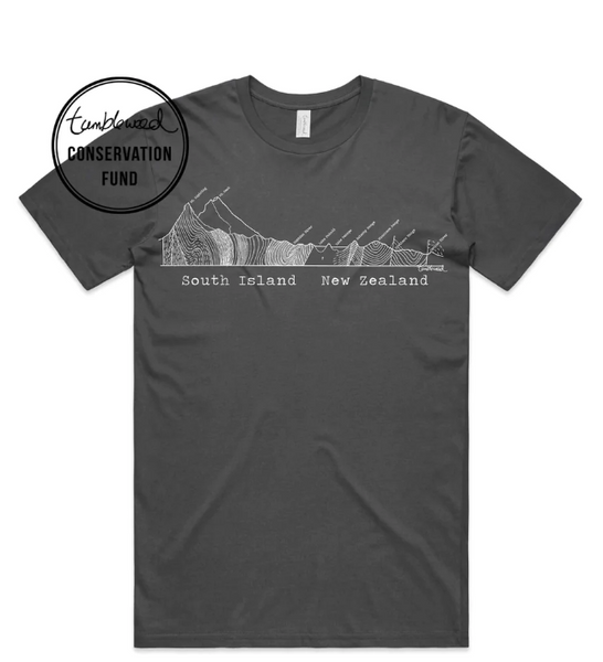 South Island Cross Section T-shirt - Mens (Charcoal)