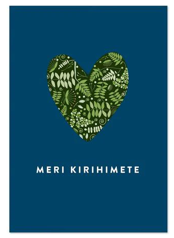Meri Kirihimete Fern Heart Christmas Card