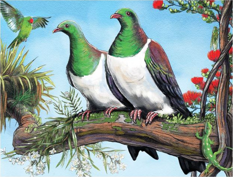 Treasures of Aotearoa 96pc Frame Tray Jigsaw Puzzle - Pohutukawa & Kereru