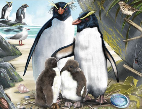 Treasures of Aotearoa 96pc Frame Tray Jigsaw Puzzle - Penguin Pride