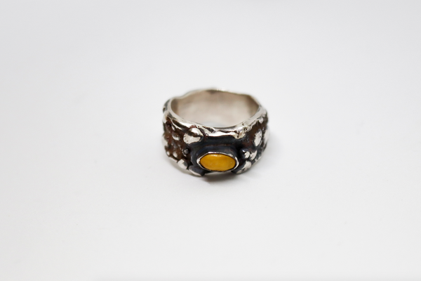 Ring #2 (Sterling Silver & Kōwhai Seed)