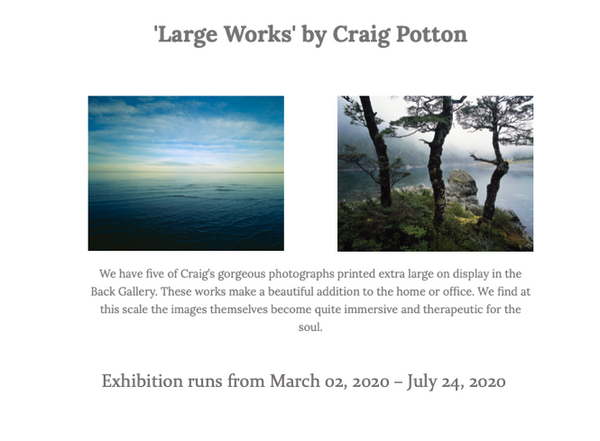 Large Works by Craig Potton March 2020/July 2020